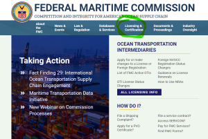 Federal Maritime Commission Website